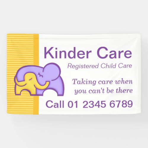 Kinder child care business signage banner