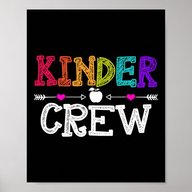 Kinder Crew Back To School Kindergarten Teacher St Poster (Front)