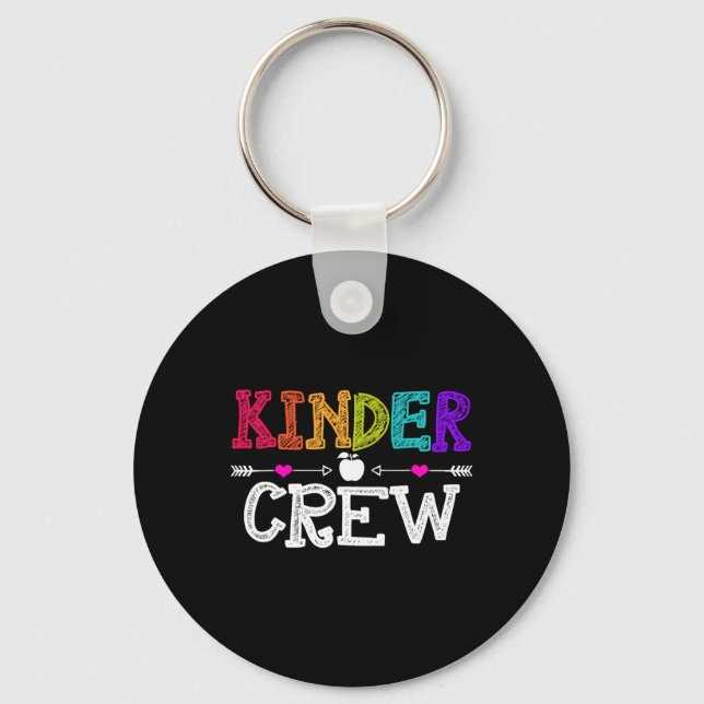 Kinder Crew Ck To School Kindergarten Teacher Stud Keychain (Front)