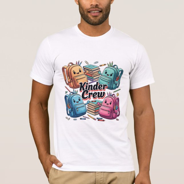 Kinder Crew Cute Backpacks Back to School T-Shirt (Front)