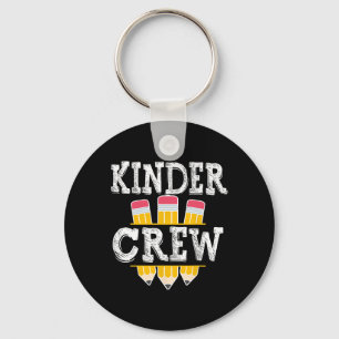 Kinder Crew Fun Kindergarten Squad Teacher 1st Day Keychain