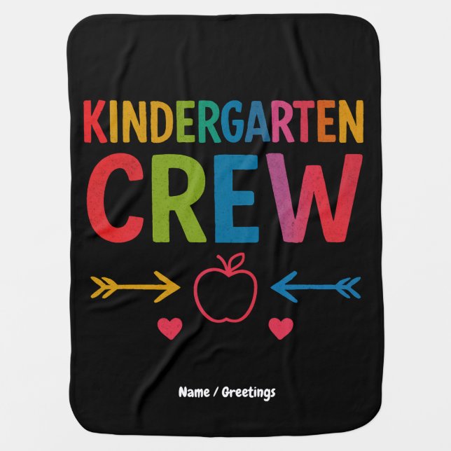 Kinder Crew Funny Kindergarten Fun Back To School Baby Blanket (Front)