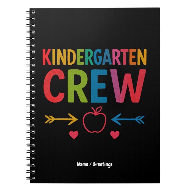 Kinder Crew Funny Kindergarten Fun Back To School Notebook (Front)