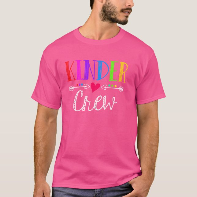 Kinder Crew Funny Kindergarten Teacher 1st Day of  T-Shirt (Front)