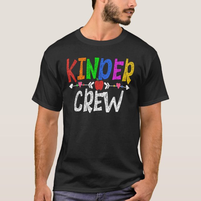 Kinder Crew Funny Kindergarten Teacher Kids Back T T-Shirt (Front)