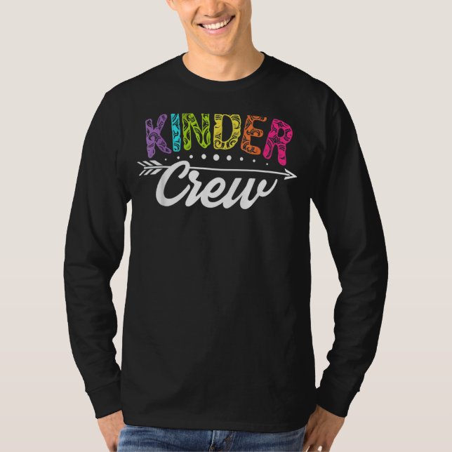 Kinder Crew  Kindergarten Teacher 1st Day Of Schoo T-Shirt (Front)
