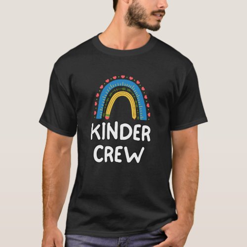 Kinder Crew Kindergarten Teacher School Rainbow T_Shirt
