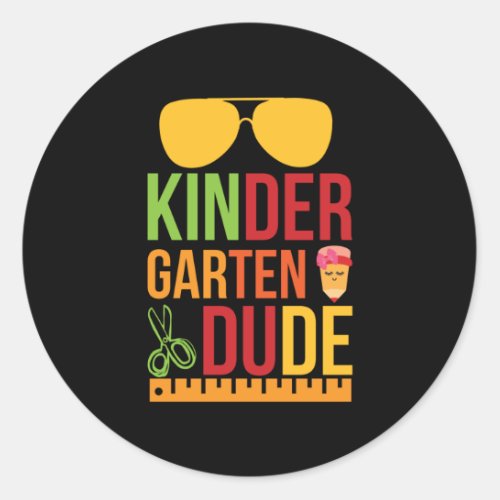 Kinder Garten Dude Classic Round Sticker