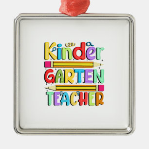 Kinder Garten Teacher Metal Ornament