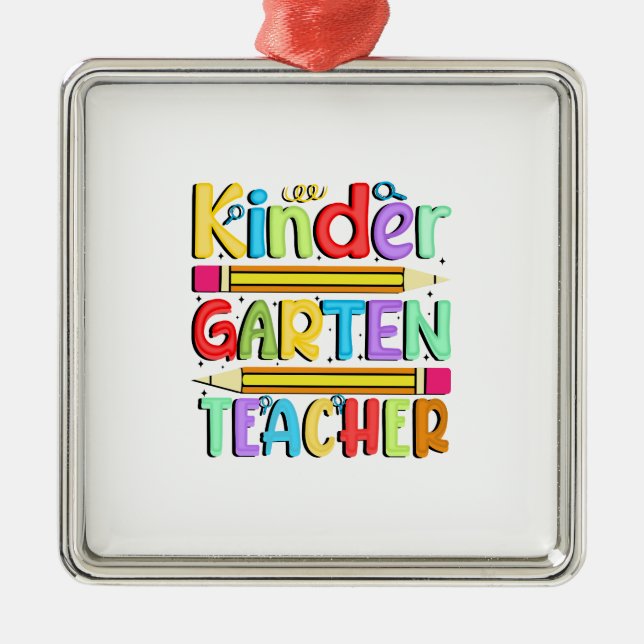 Kinder Garten Teacher Metal Ornament (Front)