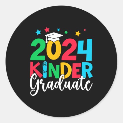 Kinder Graduate 2024 Kindergarten Graduation Boys  Classic Round Sticker