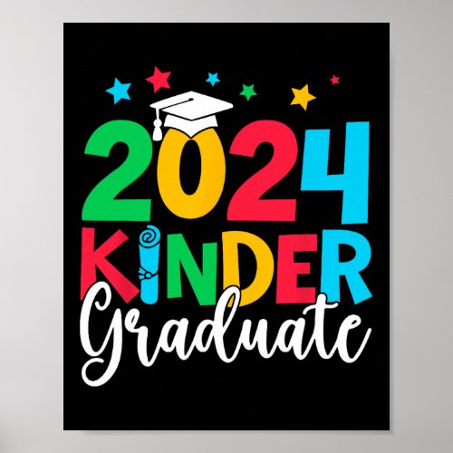 Kinder Graduate 2024 Kindergarten Graduation Boys  Poster