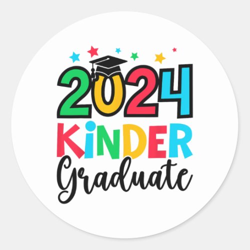 Kinder Graduate Kindergarten 2024 Graduation Gifts Classic Round Sticker