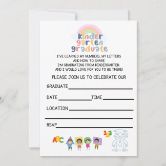 Kinder Graduation Semi- Custom Invitation