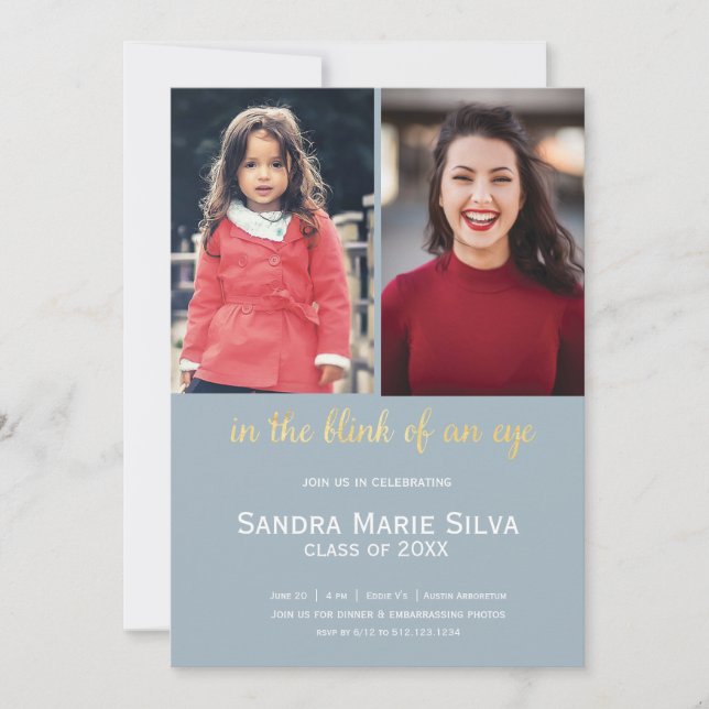 Kinder Senior Photo Graduation Party Invitation (Front)