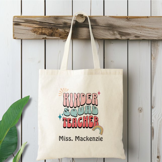 Kinder Squad Teacher Personalized Tote Bag (Creator Uploaded)