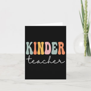 Kinder Teacher Retro Groovy Women Happy First Day Card
