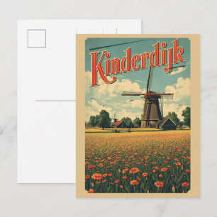Kinderdijk Holland Netherlands WindMills gifts Postcard