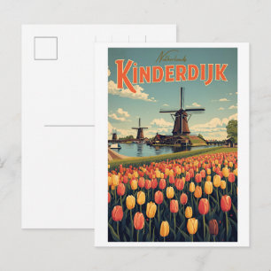Kinderdijk Holland Netherlands WindMills gifts Postcard