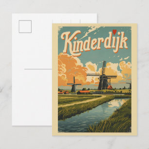 Kinderdijk Holland Netherlands WindMills gifts Postcard