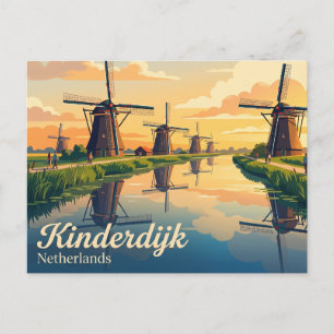 Kinderdijk Netherlands Postcard