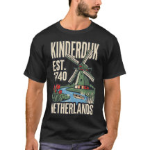 Kinderdijk Windmill Netherlands Vintage Travel Pos
