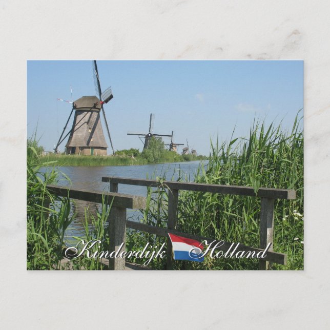Kinderdijk Windmills Holland Postcard (Front)