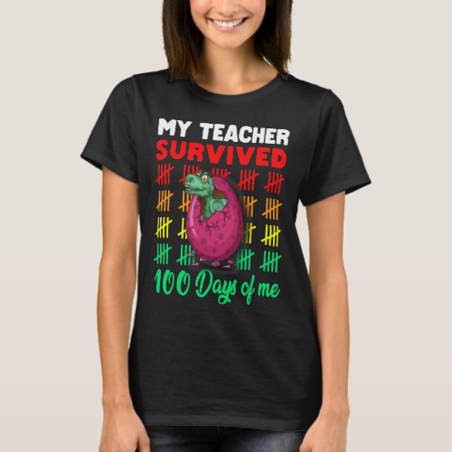 Kindergarten 100 Days Of School Dinosaur Kid Toddl T_Shirt