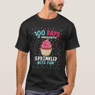 Kindergarten 100 Days Of School Girls Sprinkled Fu T-Shirt
