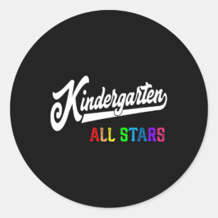 Kindergarten All Stars Teacher Team Back To School Classic Round Sticker