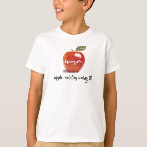 Kindergarten Apple_solutely Loving it Red Apple T_Shirt