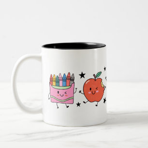 Kindergarten Back to School Cute Doodle Two-Tone Coffee Mug