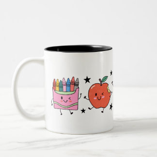 Kindergarten Back to School Cute Doodle Two-Tone Coffee Mug