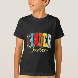 Kindergarten back to school football baseball T-Shirt
