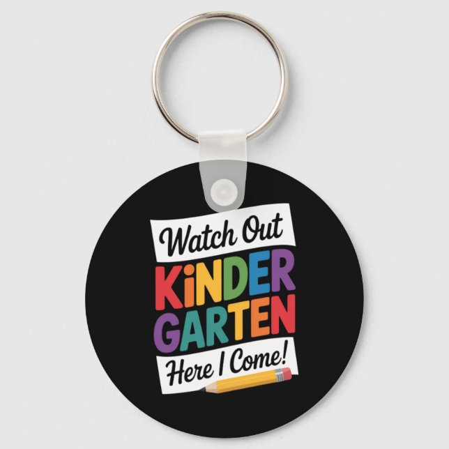 Kindergarten Back To School Funny Cute Keychain (Front)