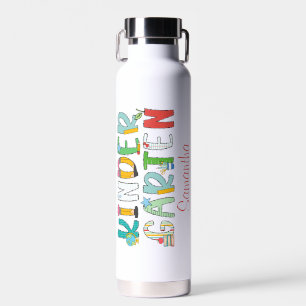 Kindergarten Back to School Personalized Script Water Bottle