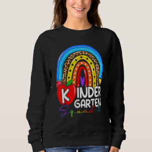Kindergarten Boho Rainbow Teacher Team Kinder Squa Sweatshirt