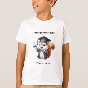 Kindergarten Boy Graduate Cute Squirrel Grad T-Shirt