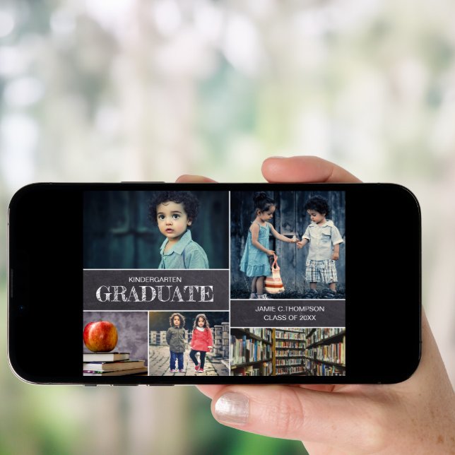 Kindergarten boy Graduate Photo Announcement (Front Digital)