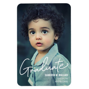 Kindergarten Boy Graduation Announcement Magnet