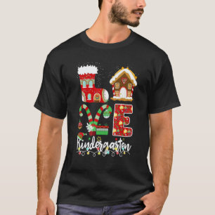 Kindergarten Chriatmas Teacher Gingerbread T-Shirt