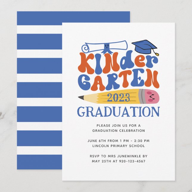 Kindergarten Class Graduation Invitation (Front/Back)