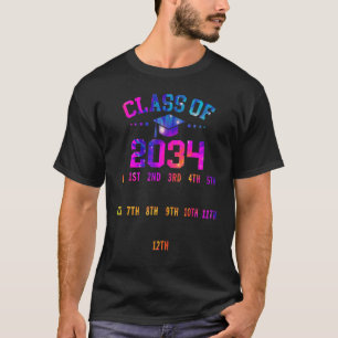 Kindergarten Class Of 2034 Grow With Me Space Tie T-Shirt
