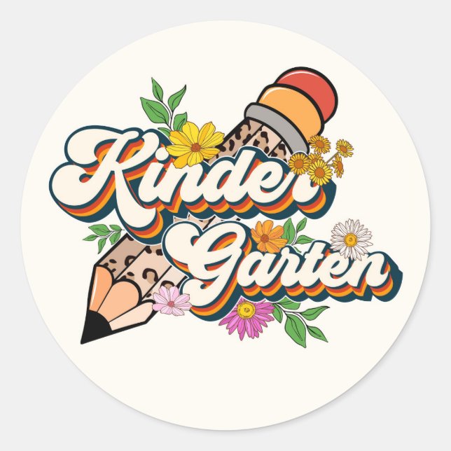 Kindergarten Classic Round Sticker (Front)