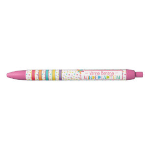 Kindergarten Crayon Colors Hearts Stripe Butterfly Pen