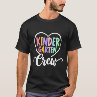 Kindergarten Crew Heart Typography T-Shirt