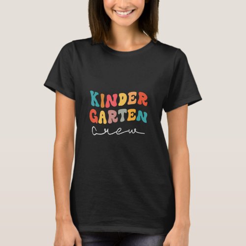 Kindergarten Crew Retro Groovy Vintage First Day O T_Shirt
