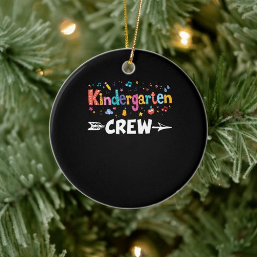 Kindergarten Crew Teacher Team Kinder Squad Ceramic Ornament