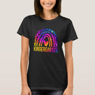 Kindergarten Cute Rainbow Tie Dye Teacher Back To  T-Shirt