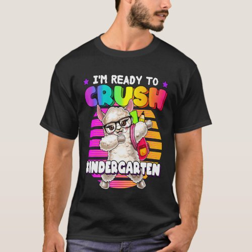 Kindergarten Dabbing Llama Back to School Backpack T-Shirt